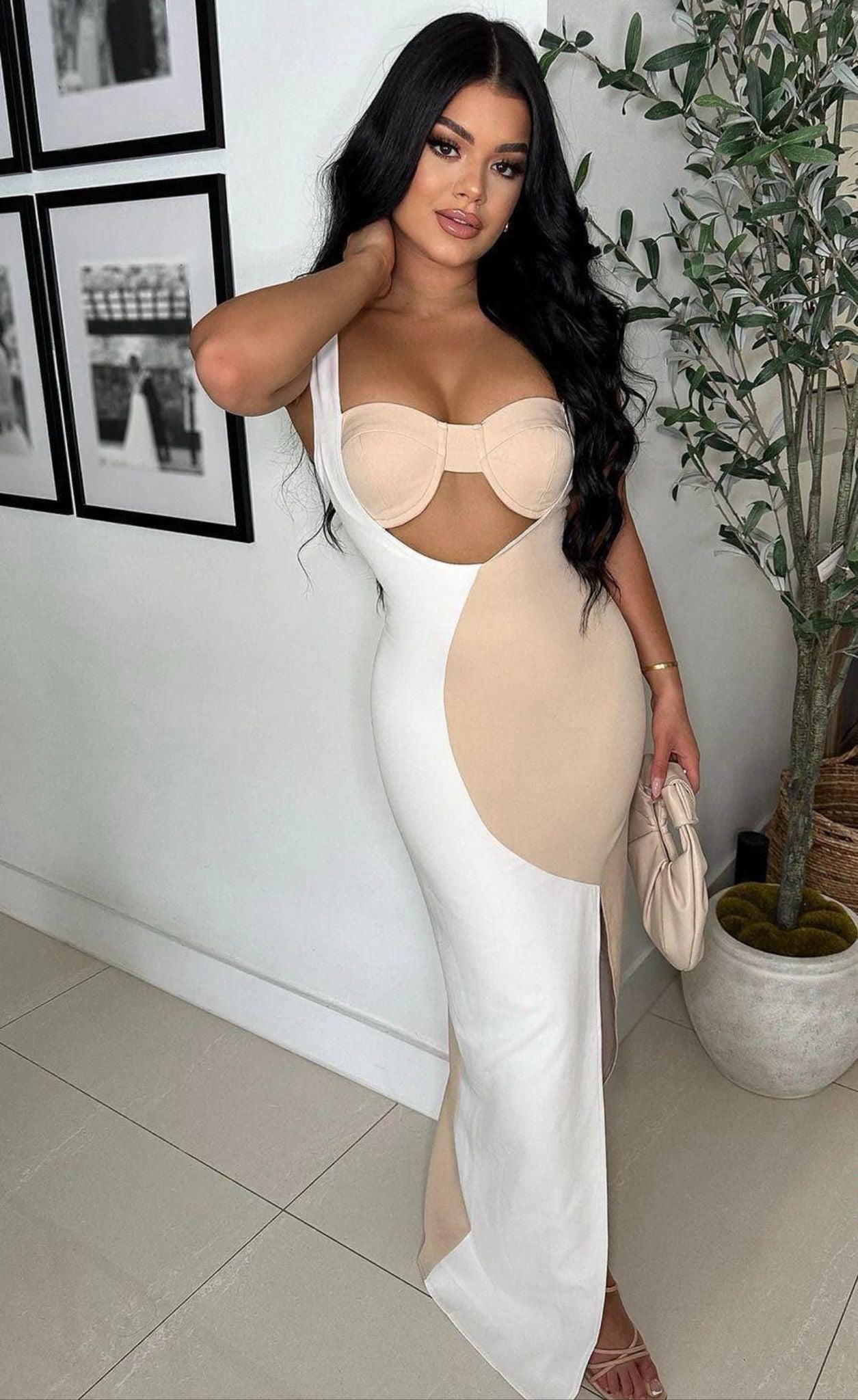 Savannah Cutout Colorblock Maxi Dress
